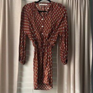 Christy Dawn Rust Floral Midi Dress – Deadstock Fabric, Size Small